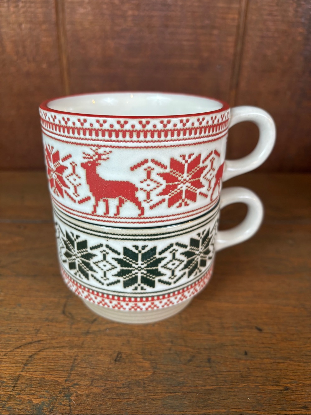 Hearth & Hand w/Magnolia Holiday Stoneware Mug Set - “Comfy” & “Cozy”